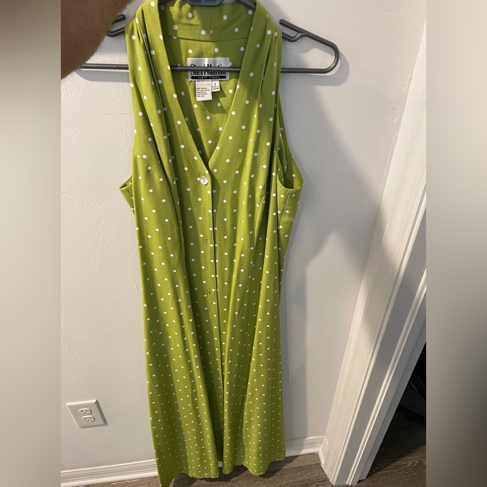 Green Polk Dot Long Dress